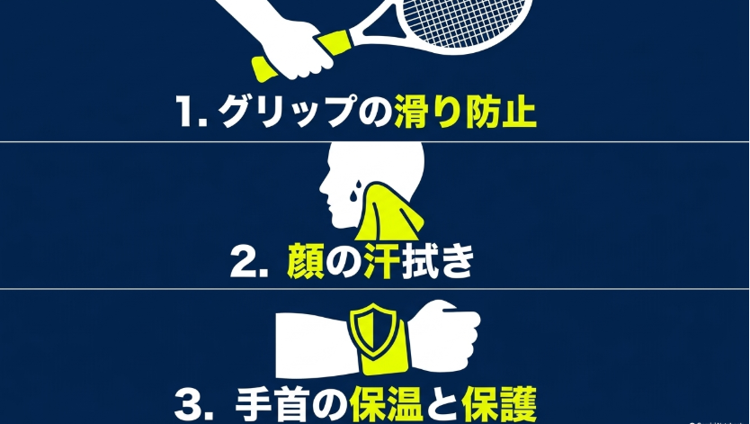 リストバンドの本来の役割は手元への汗をせき止める防波堤